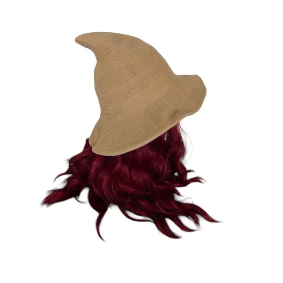 Knit Witch Hat Soft Point Cottagecore Boho Sun Hat Beige NEW - Picture 10 of 12